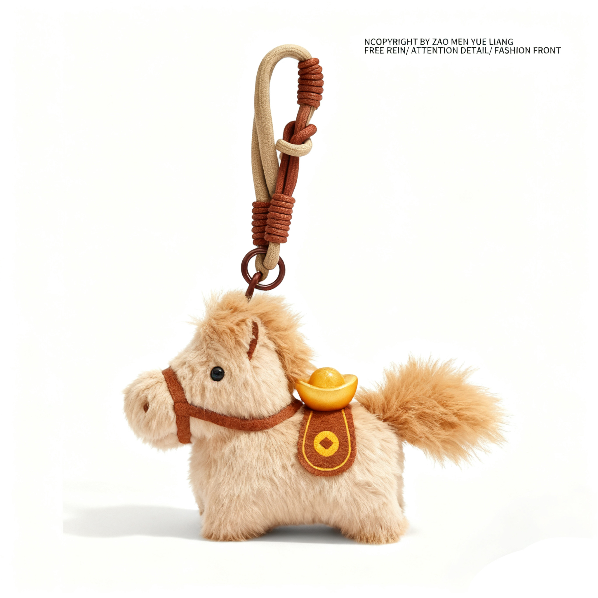 毛绒元宝小马公仔钥匙扣包挂件