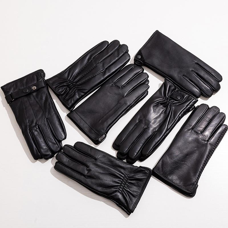 皮手套男款防水真皮羊毛冬季保暖加绒防风触屏机车风骑行摩托车