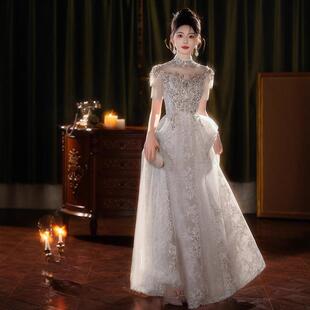 新中式年会主持晚宴礼服裙女高端订婚敬酒服高级感艺考生日成人