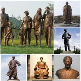 铸铜人物铜像定制大型玻璃钢雕塑真人肖像校园文化头像定制厂家