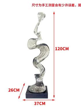 现代家居抽雕塑象透明树脂软装艺术摆件别墅玄关酒柜电视柜艺术品