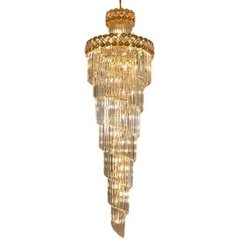 轻奢吊灯复式楼大吊灯别墅客厅客厅简约楼中楼水晶灯跃层楼梯灯