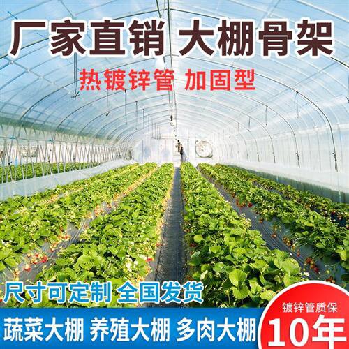 极速温室大棚支架种植蔬菜养殖猪椭圆C管大棚骨架连U体R农用镀锌