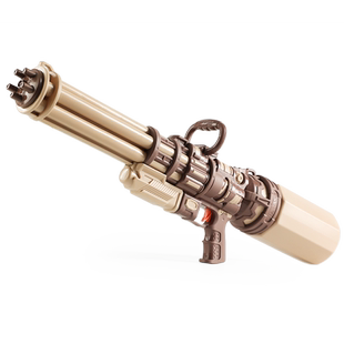 儿童加特林水枪玩具喷水2023新款网红大容量男孩滋呲抽拉式刺水抢