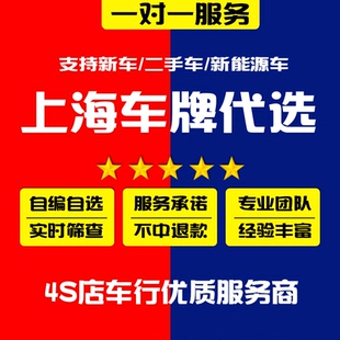 沪A沪B上海车牌选号新车二手车异地转入汽车新能源自编自选车牌号