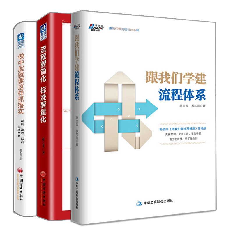 正版 跟我们学建流程体系+流程要简化 标准要量化 +做中层就要这样抓落实 制度 流程 标准 3册 企业管理流程系列书籍