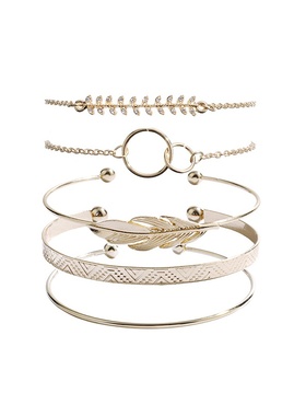 极速Modyle 5Pcs/set Bohemian Gold color Moon PLeaf Crystal O