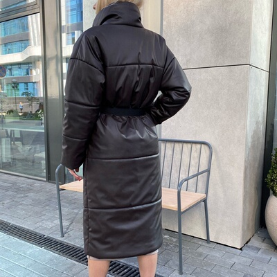极速Winter Wharm Leather Parkas Women Fashion Straight Loose