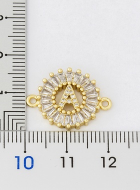 极速Hot Sale A-Z Initial Copper Pave SettiMng Cubic Zirconia