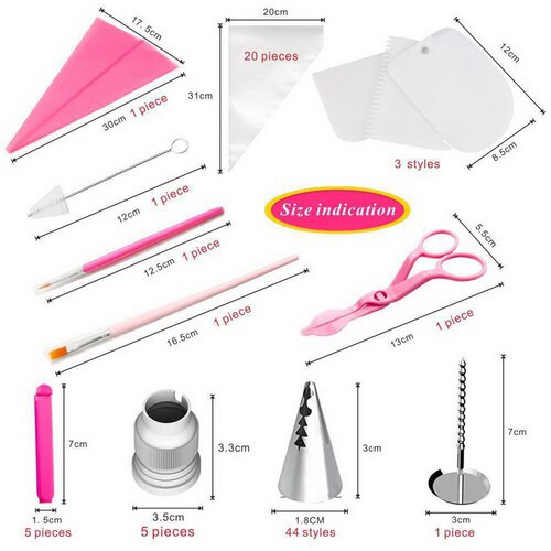 好货83Pcs Cake Decorating Kit Piping Tips Set for Cupcake Ba