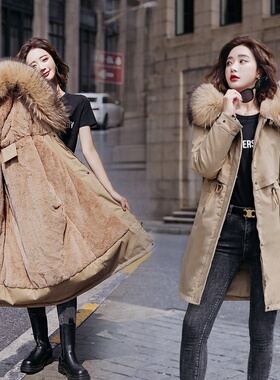 极速Winter Women fleece inside parkas plus size thick warm m