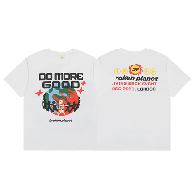 BrokenPlanet美式风格星球印花短袖T恤男女宽松纯棉圆领潮流上衣