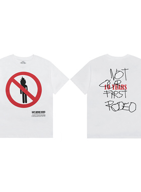 潮流短袖T恤travisScott男女款情侣宽松圆领字母印花白色夏季上衣