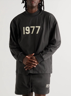 FOG复线ESSENTIALS第八季美式高街潮牌1977数字植绒长袖T恤打底衫