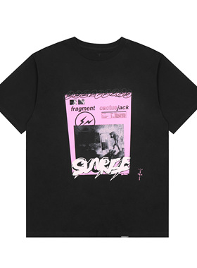 TRAVISSCOTT字母印花短袖T恤男女款宽松休闲潮牌黑色上衣青春流行