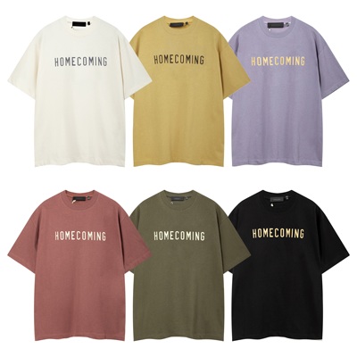 欧美HOMECOMING字母印花短袖T恤男女宽松纯棉潮牌FOG复线百搭上衣