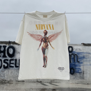 正确版侃爷FOG NIRVANA VTG涅槃乐队天使复古时尚潮流情侣短袖T恤