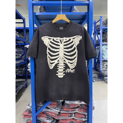 SaintMichael骨架印花短袖T恤潮