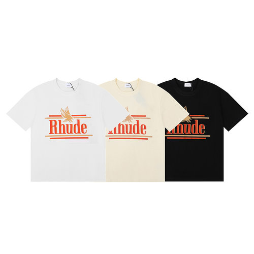 跨境外贸Rhude雄鹰印花短袖T恤时尚个性男女宽松圆领百搭潮流上衣