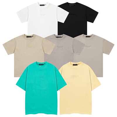 美潮高街字母印花短袖T恤男女宽松休闲情侣圆领上衣FOG复线INS夏