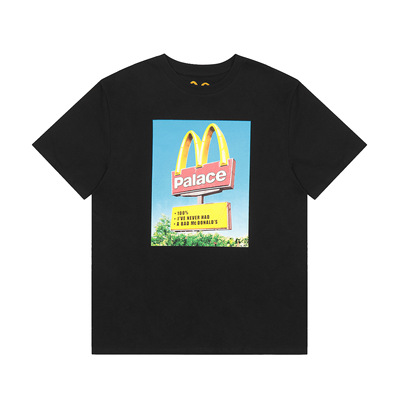 Travisscott薯条联名字母印花短袖T恤男女款街头宽松纯棉上衣潮流