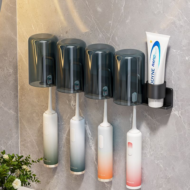 牙刷置物架牙刷架子收纳牙膏架子卫生间墙上壁挂漱口杯牙杯架子