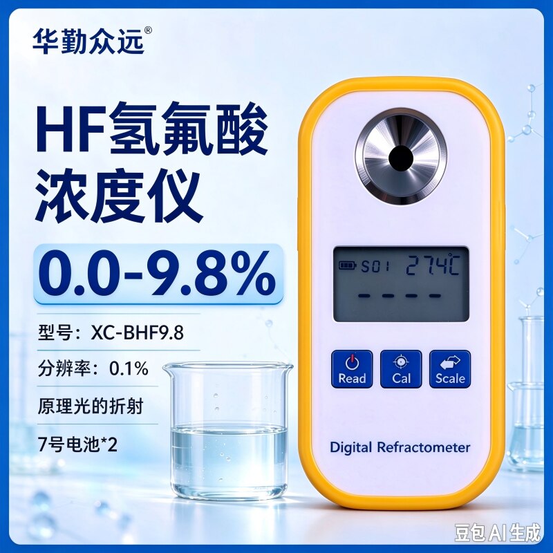 华勤众远氢氟酸浓度仪氢氟酸折光仪量程0-9.8