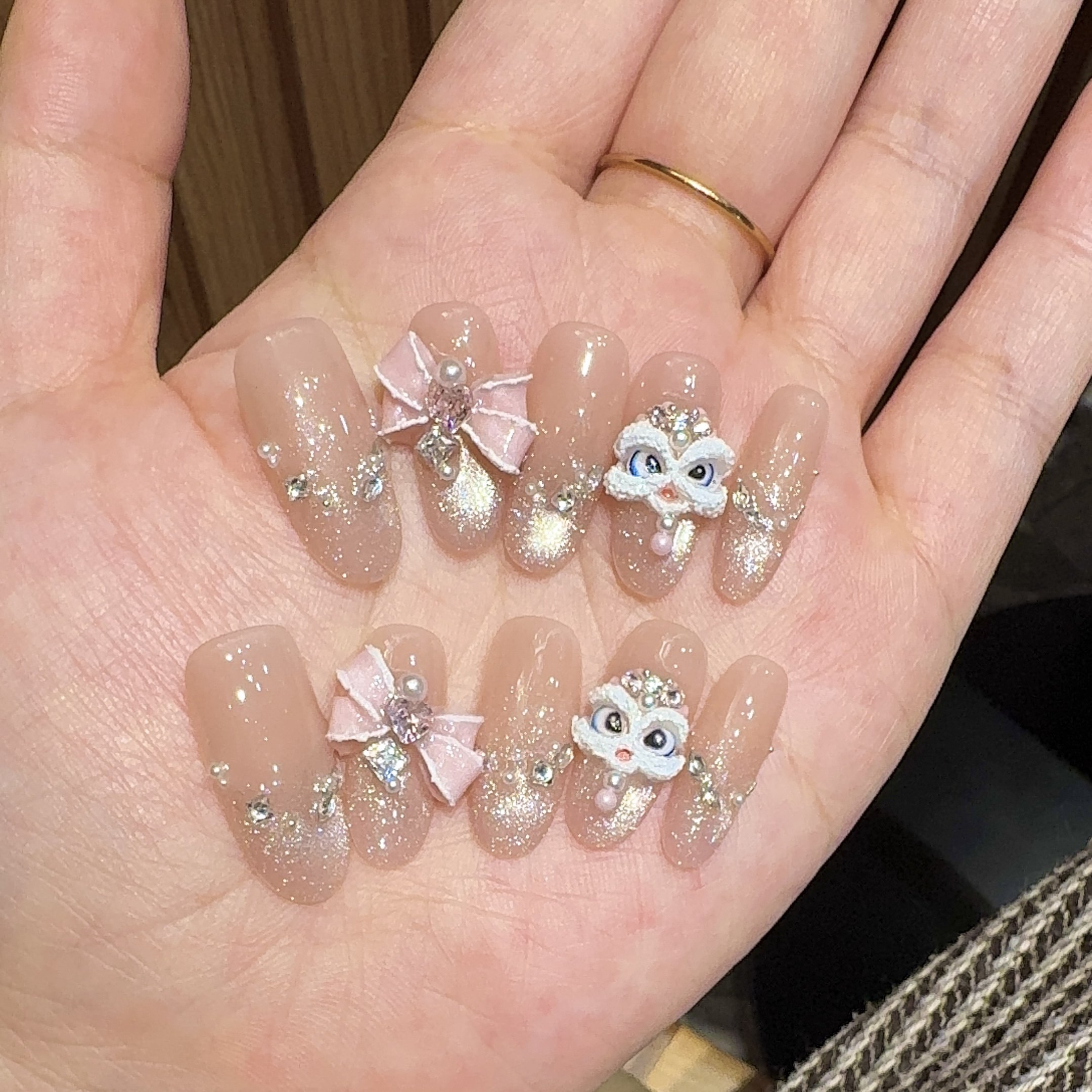 穿戴甲法式蝴蝶结闪粉穿戴甲卡通高级感显白美甲贴片,彩妆/香水/美妆工具,穿戴甲/甲片,淘宝优惠券,粉丝福利购,淘宝优惠卷