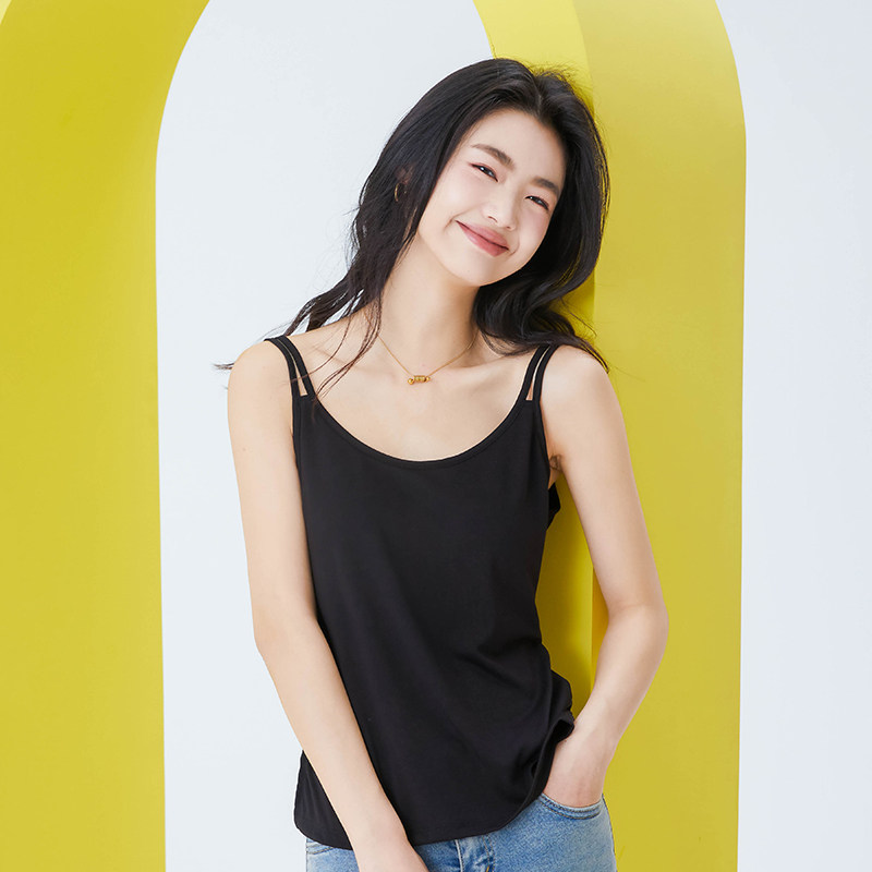 内茵吊带背心女夏季内搭带胸垫宽松打底文胸一体凉感家居服上衣