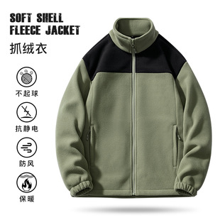 新款户外抓绒衣男款美版1990内胆情侣外套防风保暖男女家居服