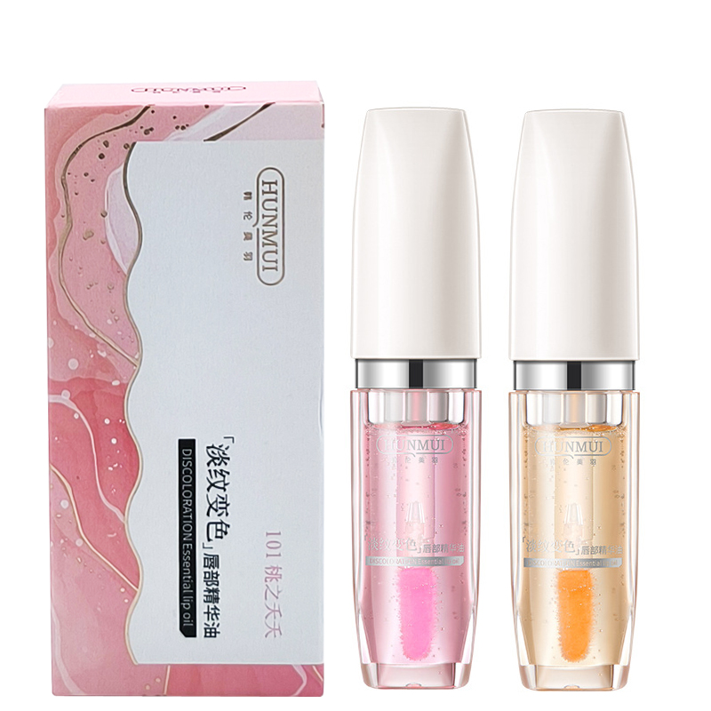 韩伦美羽淡纹变色唇部精华油 逃之夭夭赤霞橘光唇膏不粘唇彩