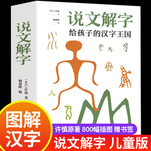 说文解字 许慎 给孩子的汉字王国正版小学生注音版图文字典解词儿童识字认字儿童版详解古文通论图解部首注教本拆字今释文盲老年人
