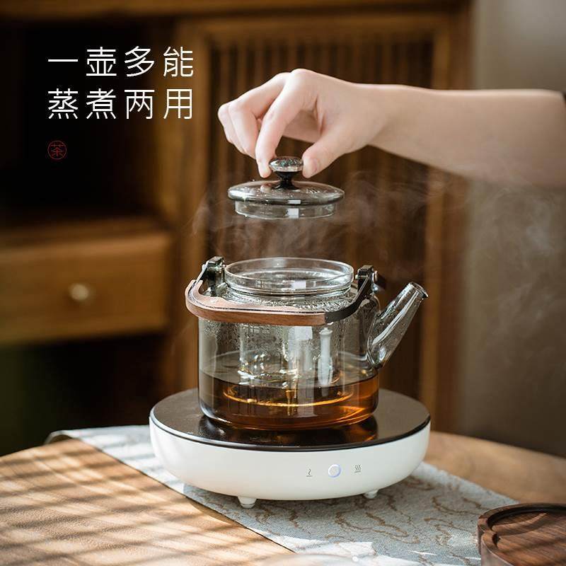 忆壶茶玻璃茶壶耐高温煮茶壶电陶炉蒸煮两用提梁壶家用泡茶器,餐饮具,茶壶,淘宝优惠券,粉丝福利购,淘宝优惠卷