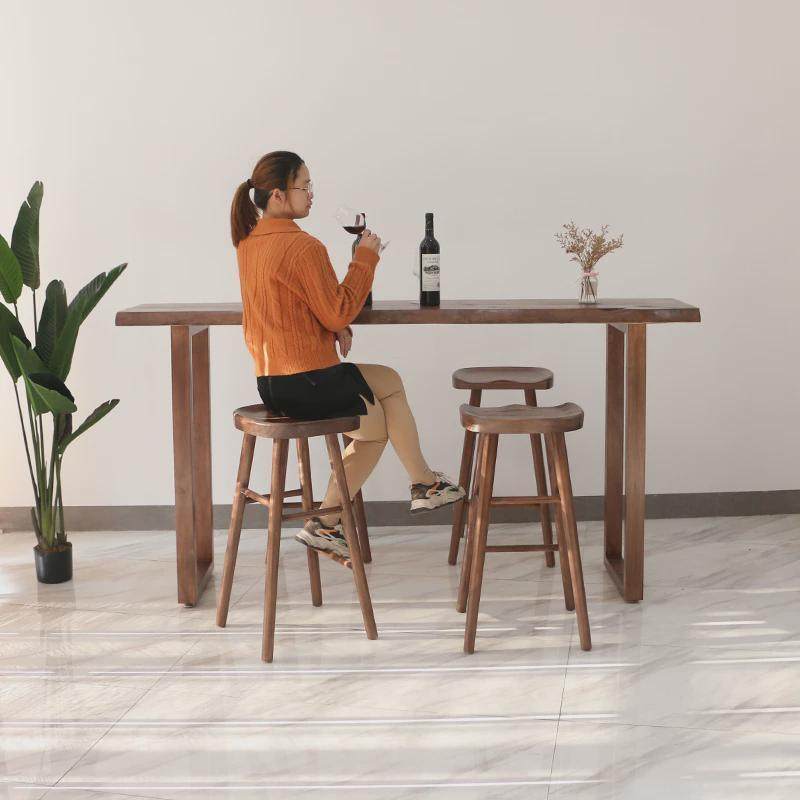实木吧台桌酒吧桌奶茶店休闲桌家用高脚桌阳台靠墙自然边吧台桌椅,商业/办公家具,酒吧台,淘宝优惠券,粉丝福利购,淘宝优惠卷