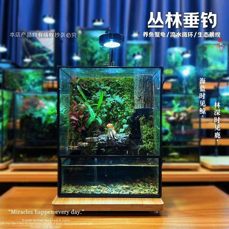 苔藓微景观成品生态缸雨林缸鱼缸养龟养蟹养角蛙桌面摆件景观造景