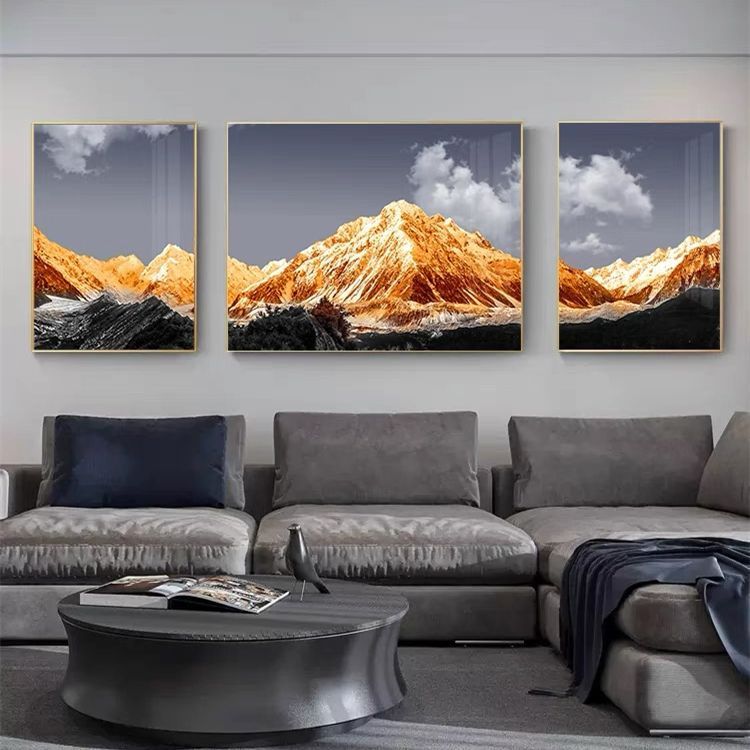 挺固客厅装饰画日照金山