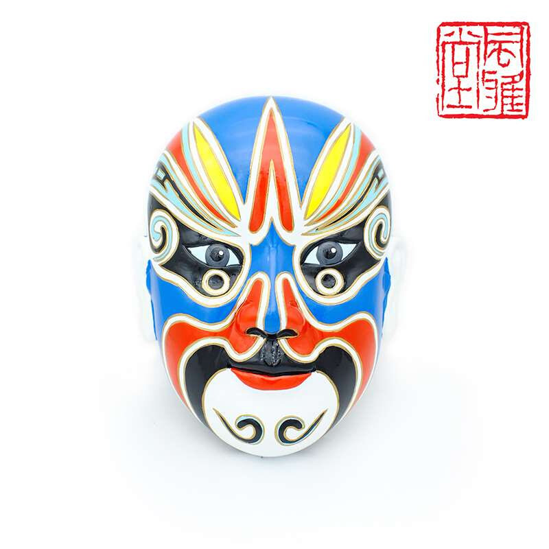 风雅堂 京剧脸谱装饰挂件五路财神面具摆件 四川火锅店装饰画大号