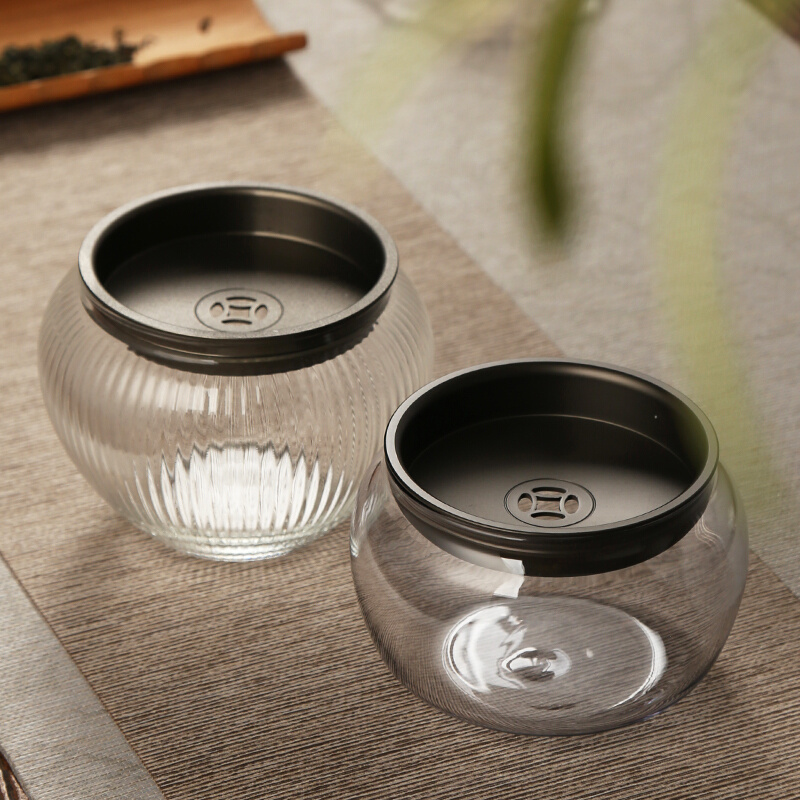 玻璃建水茶洗锡合金盖壶承水盂日式琉璃干泡台茶渣桶缸倒茶水家用