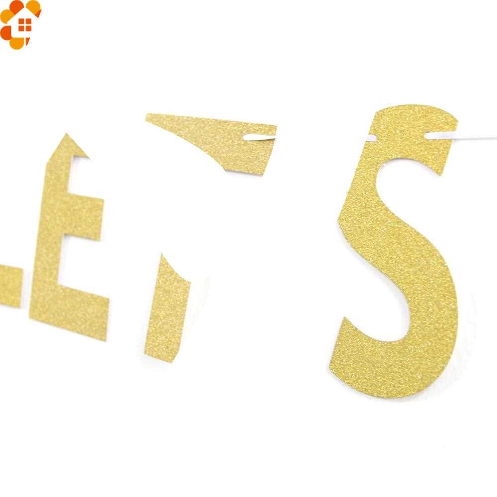 Lets Party Bitches Letter Banners Gold Paper Flags Garland