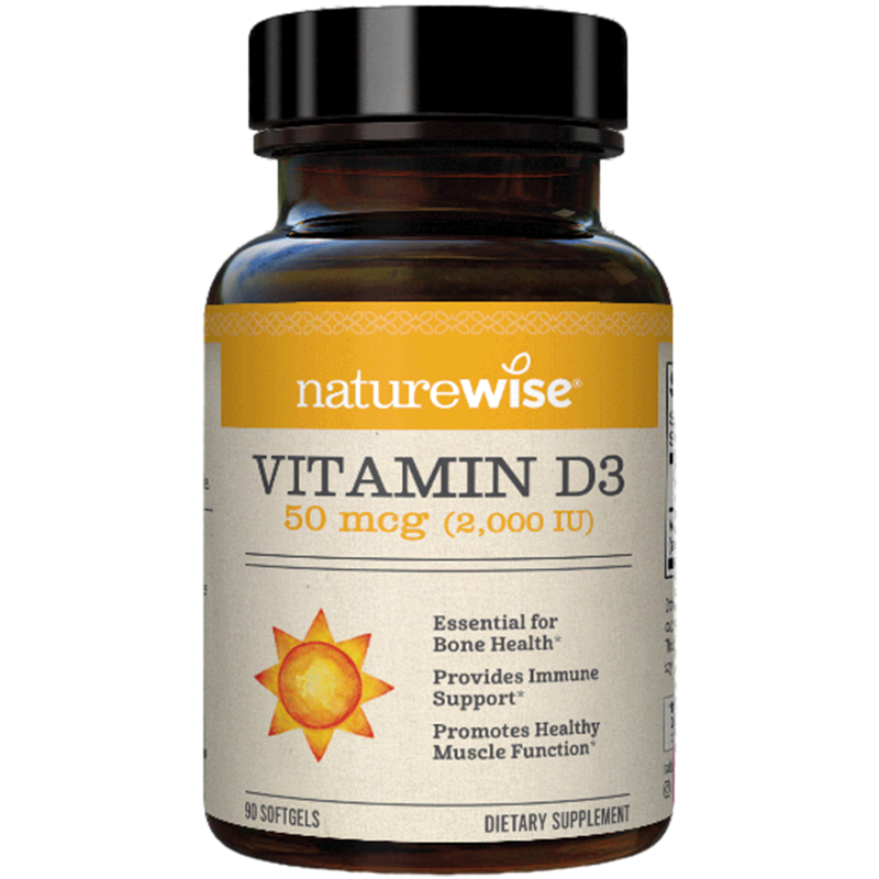 Naturewise2000iu活性25羟基维生素d3阳光瓶备孕妇胶囊维他命90粒