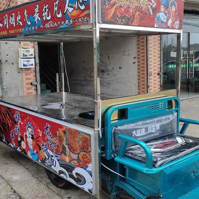 餐车灯箱 夜市小推车摆摊灯箱 三轮车电动小吃车广告牌 低压超亮