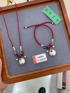 999足银手链胖福锁蝴蝶结项链编织红绳本命年转运可爱送女友礼物
