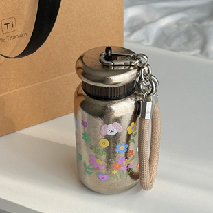 鹿岛好运纯钛保温杯轻便小巧手腕带水杯高颜值女生可爱钛杯礼盒装