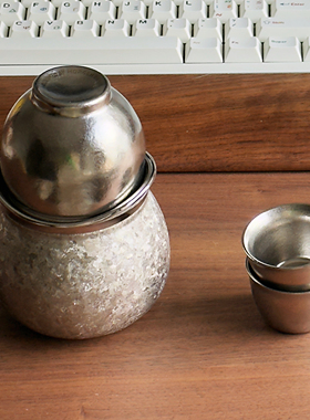 MULLY纯钛泡茶杯福禄旅行便携式户外一壶三杯一人茶具保温葫芦杯