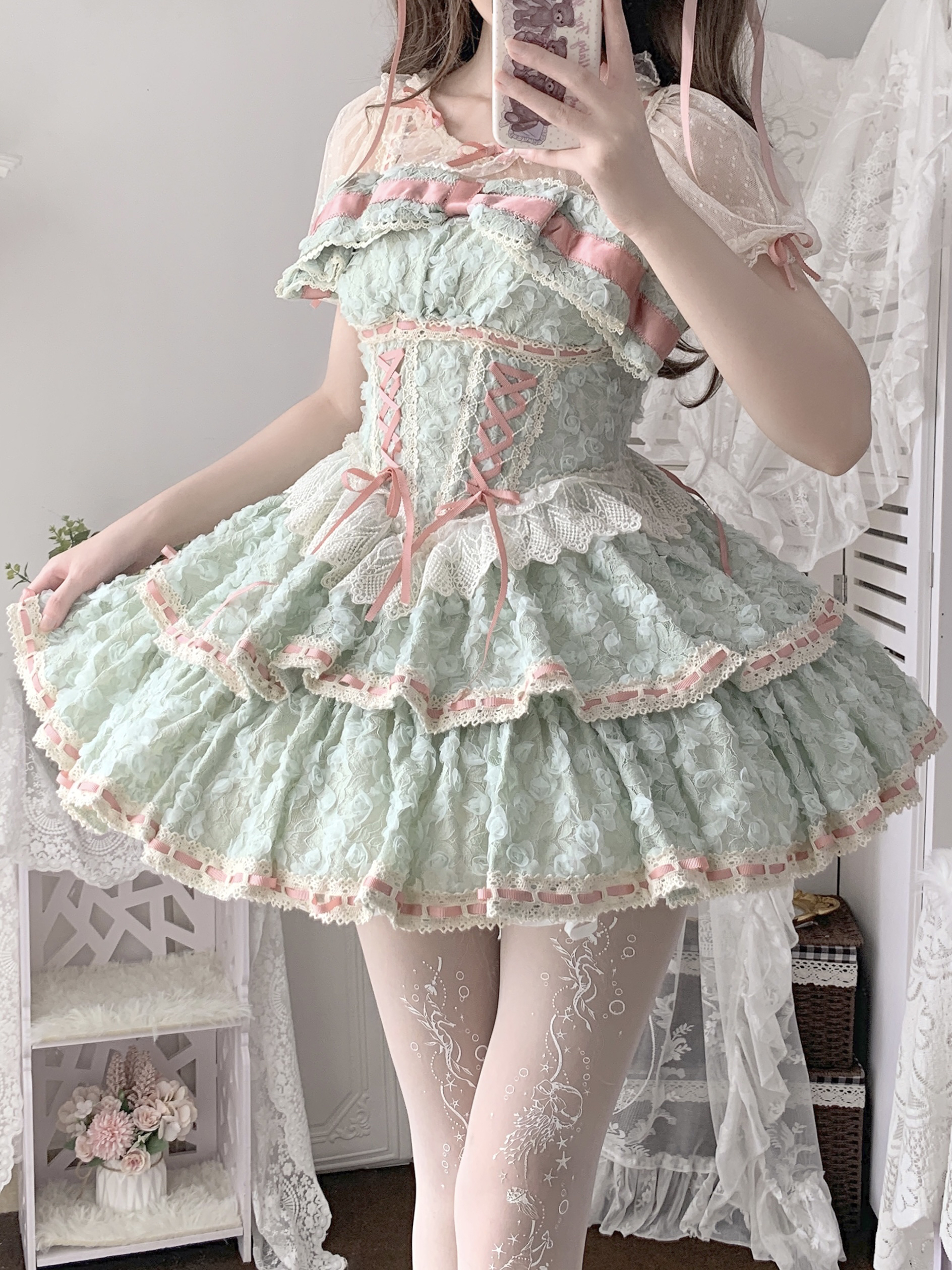 （现货）Kiko酱原创屿春舞曲全款现货春天芭蕾风蛋糕公主裙