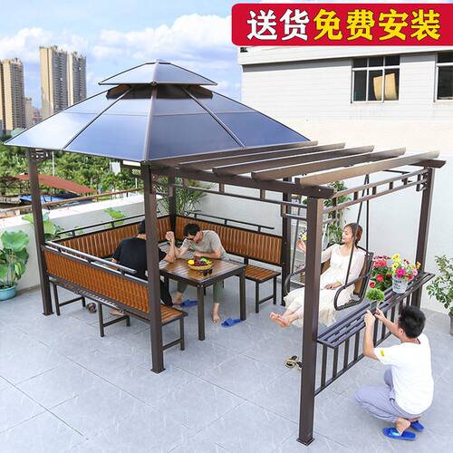 户外凉亭葡萄架秋千亭子