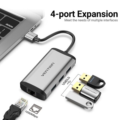 极速Vention Ethernet-Adapter Lan-Network-Card Usb-3.0-Hub La