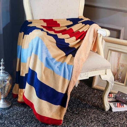 新品super sofit luxurious sherpa blanket throw, 50 x 60, gra