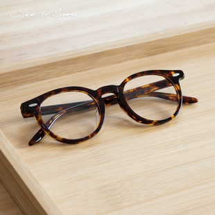 梁朝伟!风再起时同款眼镜近视波士顿圆框日系复古玳瑁色手工镜架