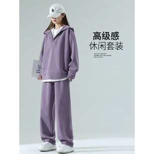 胖mm300斤大码休闲运动套装女秋宽松假两件卫衣香蕉裤减龄两件套